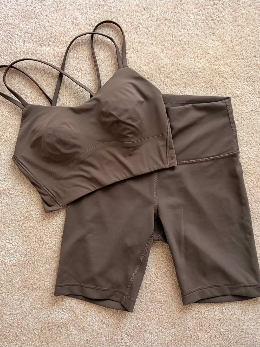 lululemon Bra and Shorts Set, in Java, size US6